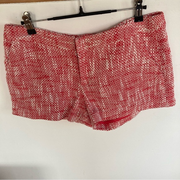 Joie Merci Cotton Blend Tweed Shorts Cherry/White with Pockets size 6 New - Picture 3 of 4